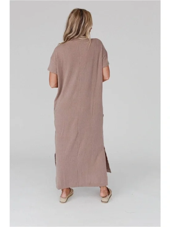 Three Birds Nest The Nest Easy Days Maxi Slit Tee Dress Size L - Picture 3 of 9